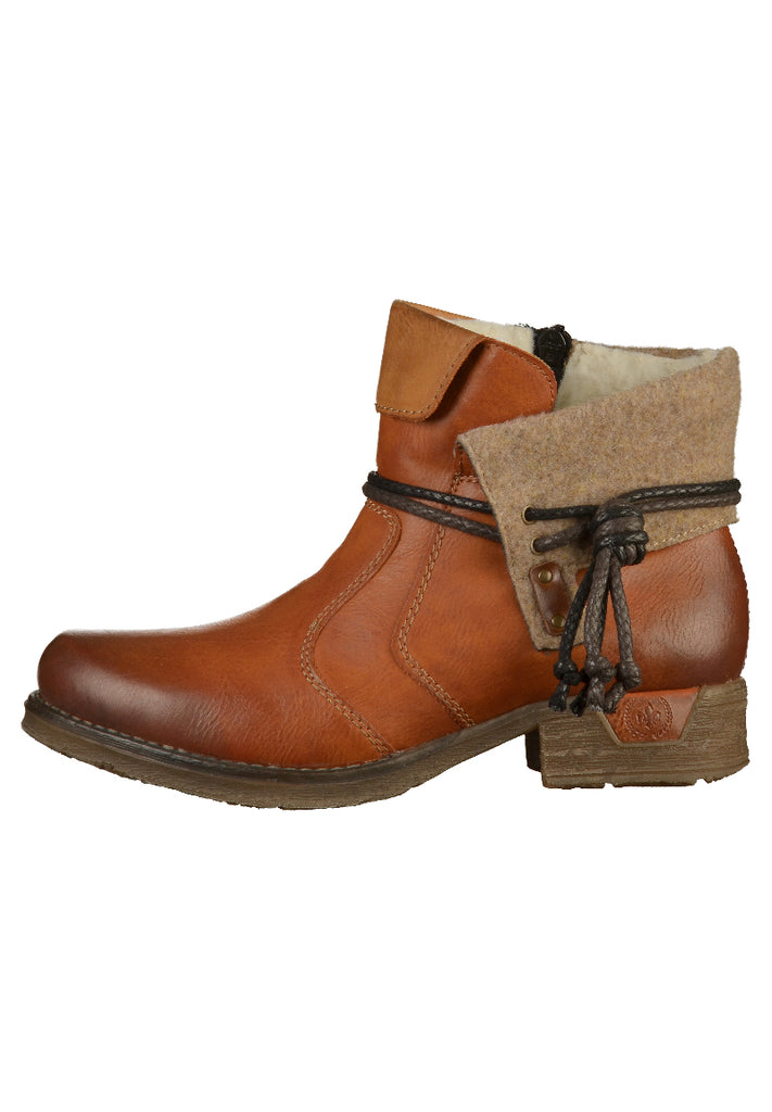 Rieker Stiefelette Lederimitat Braun - surf4shoes