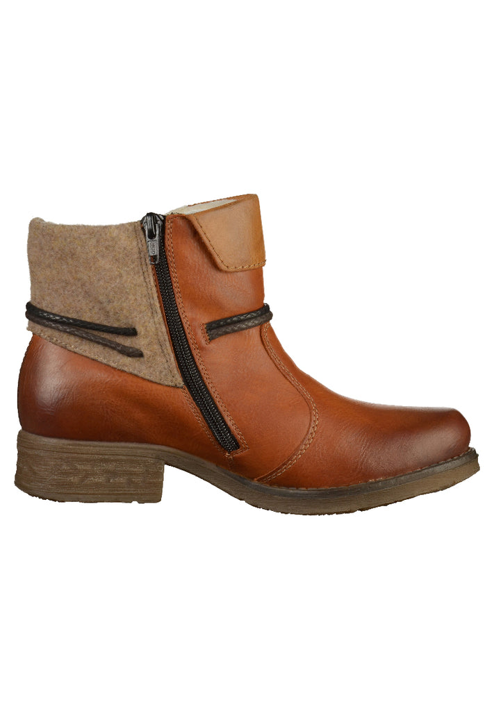 Rieker Stiefelette Lederimitat Braun - surf4shoes