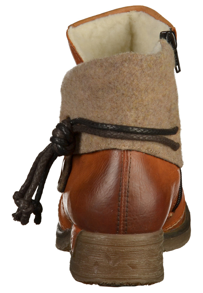 Rieker Stiefelette Lederimitat Braun - surf4shoes