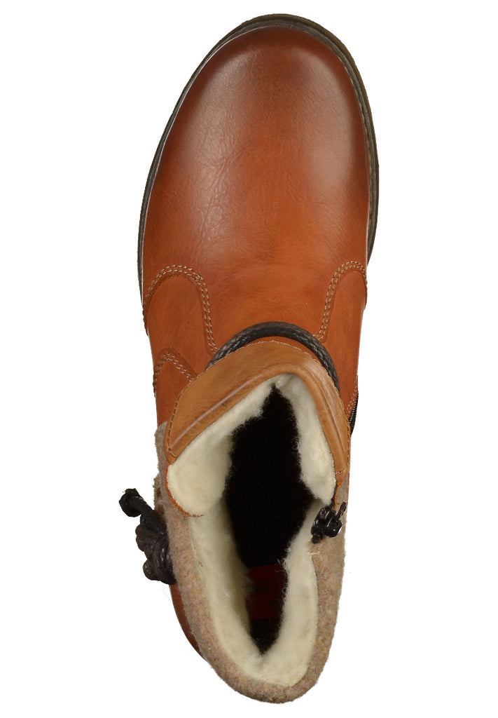 Rieker Stiefelette Lederimitat Braun - surf4shoes