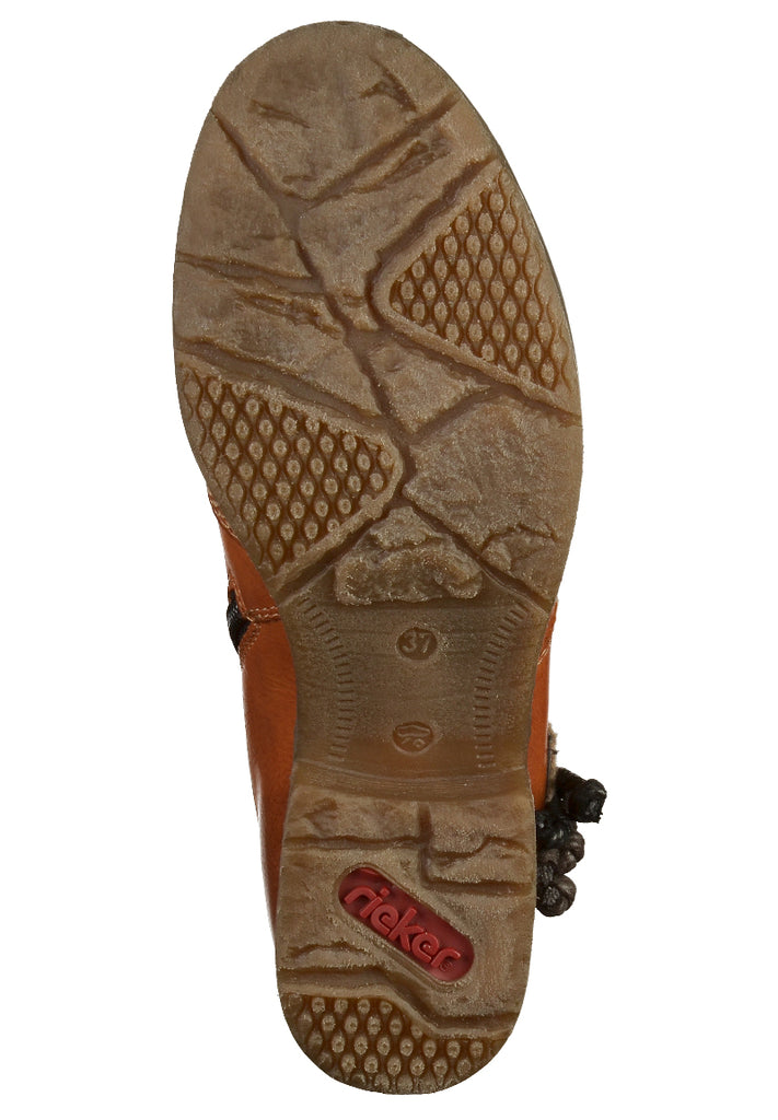 Rieker Stiefelette Lederimitat Braun - surf4shoes