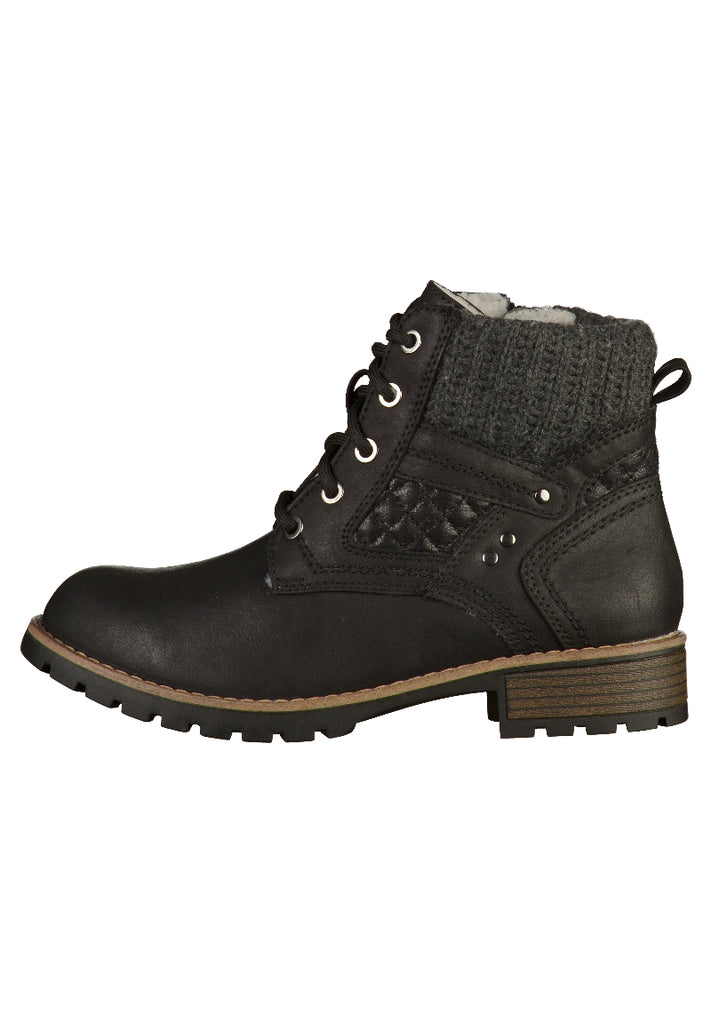 Jana Stiefelette Lederimitat Schwarz - surf4shoes