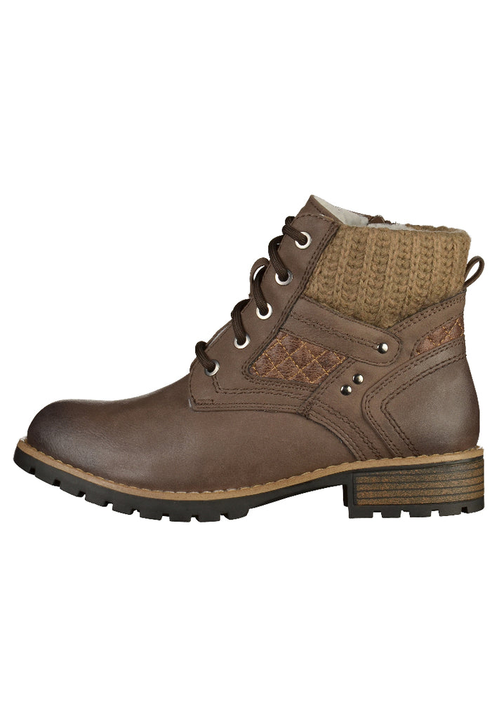 Jana Stiefelette Lederimitat Taupe - surf4shoes