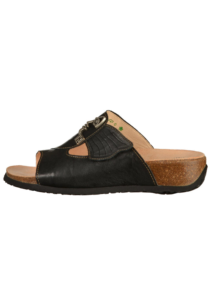 Think! Pantoletten Leder Schwarz - surf4shoes