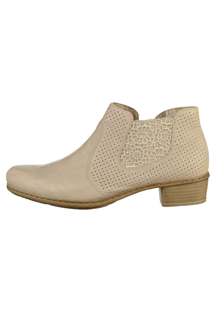 Rieker Stiefelette Lederimitat Beige - surf4shoes