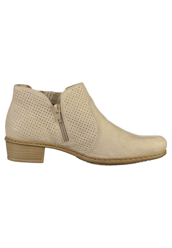 Rieker Stiefelette Lederimitat Beige - surf4shoes