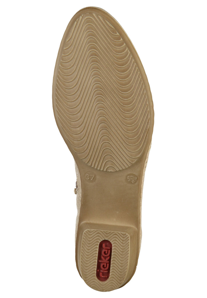 Rieker Stiefelette Lederimitat Beige - surf4shoes