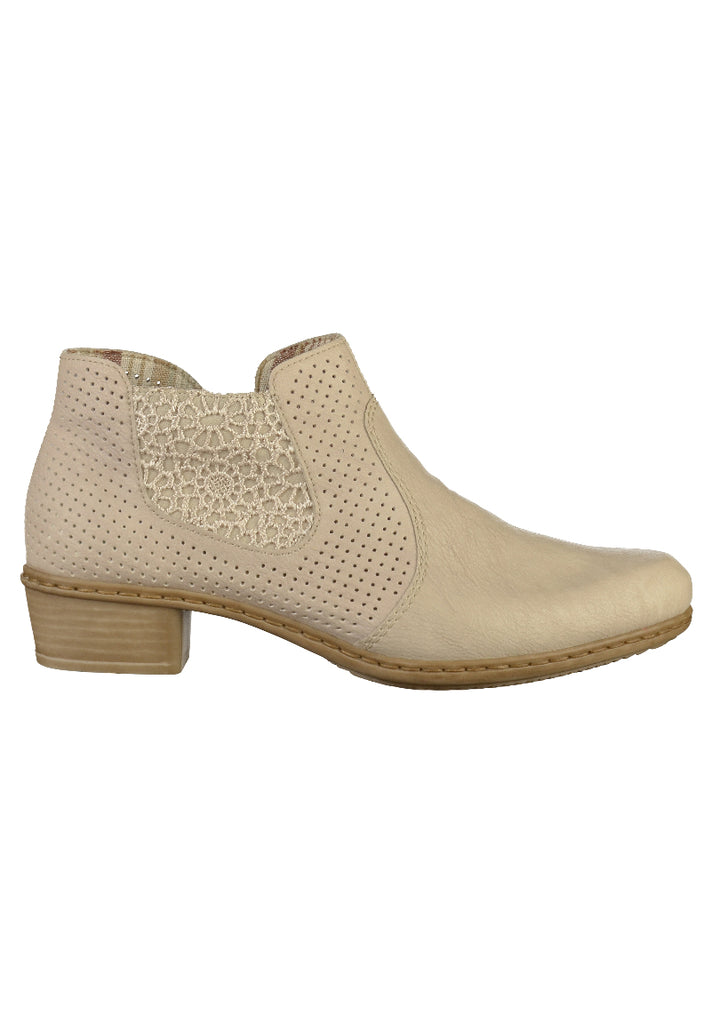 Rieker Stiefelette Lederimitat Beige - surf4shoes