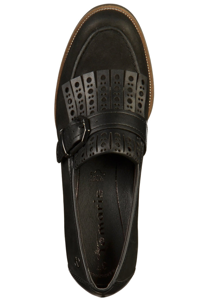 Tamaris Slipper Leder/Synthetik Schwarz - surf4shoes