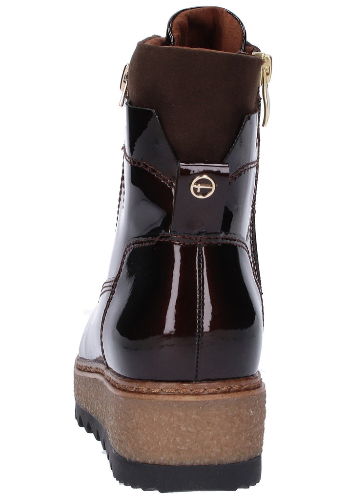 Tamaris Stiefelette Lederimitat/Textil Dunkelbraun - surf4shoes