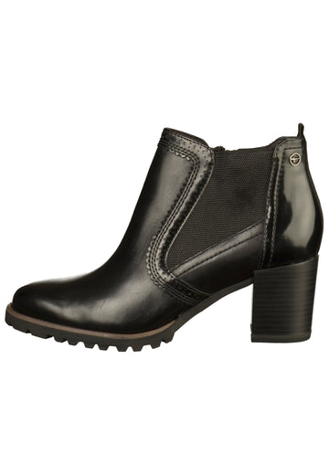 Tamaris Stiefelette Leder Schwarz - surf4shoes