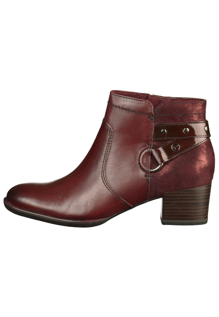 Tamaris Stiefelette Leder/Textil Bordeaux - surf4shoes