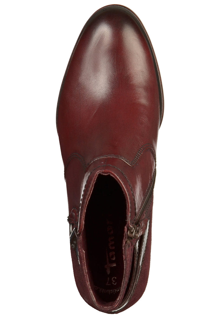 Tamaris Stiefelette Leder/Textil Bordeaux - surf4shoes
