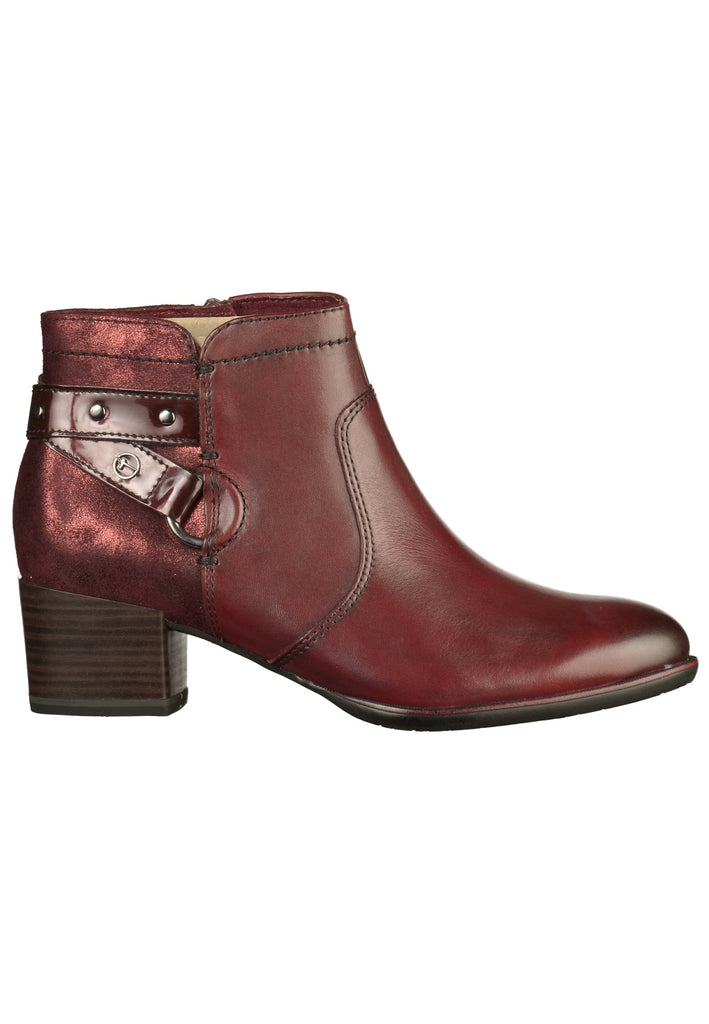 Tamaris Stiefelette Leder/Textil Bordeaux - surf4shoes