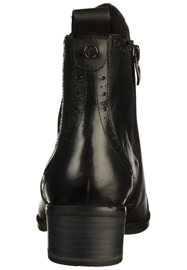 Tamaris Stiefelette Leder Schwarz - surf4shoes