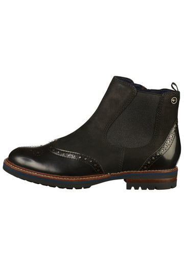 Tamaris Stiefelette Leder/Textil Schwarz - surf4shoes