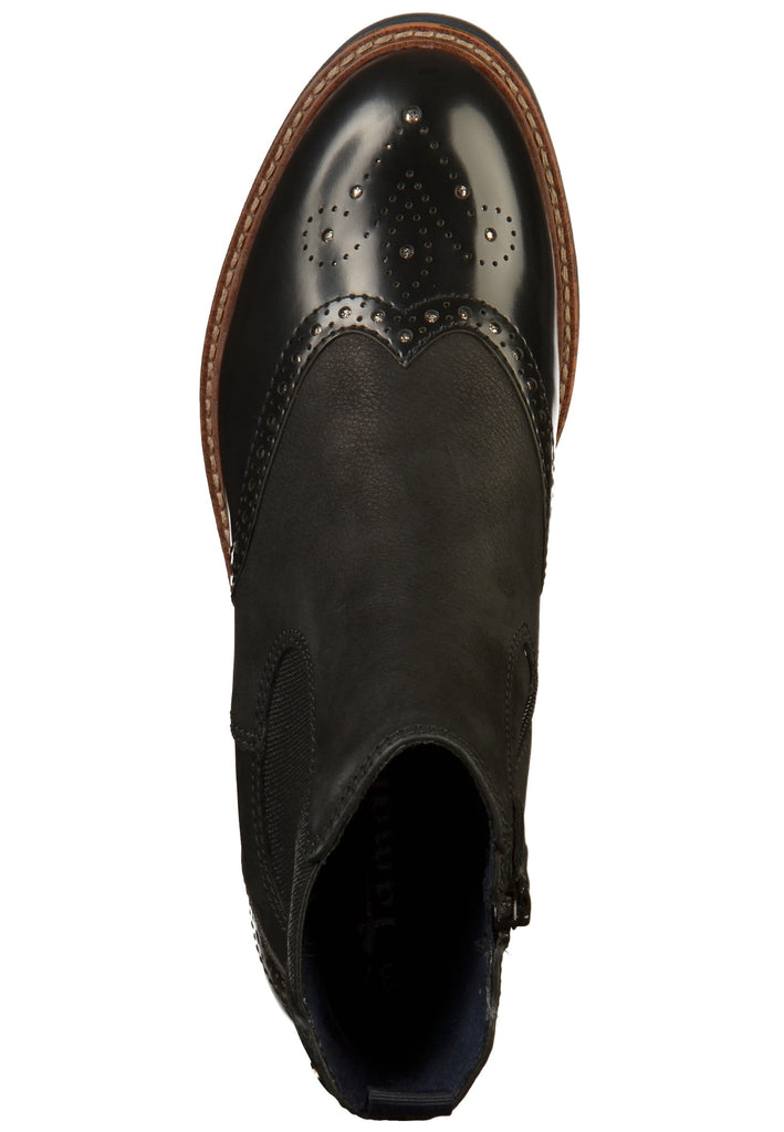 Tamaris Stiefelette Leder/Textil Schwarz - surf4shoes