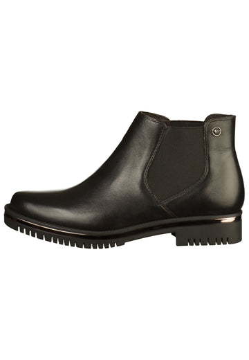 Tamaris Stiefelette Leder Schwarz - surf4shoes