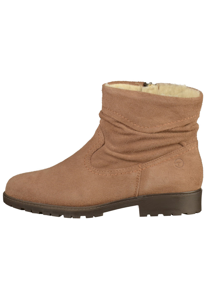 Tamaris Stiefelette Leder Taupe - surf4shoes