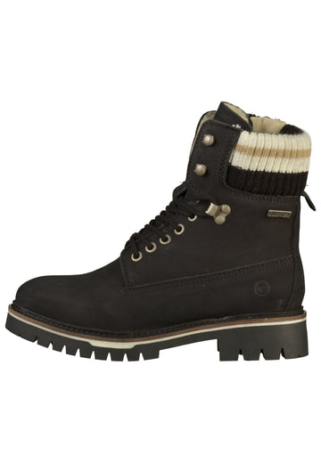 Tamaris Stiefelette Nubukleder Schwarz - surf4shoes