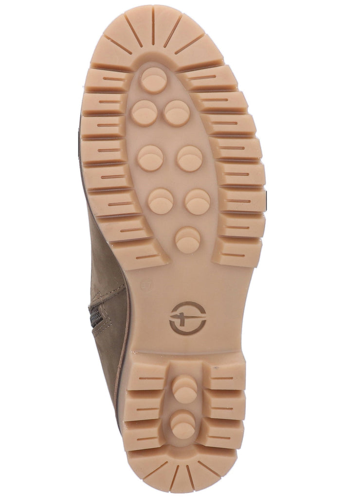 Tamaris Stiefelette Nubukleder Taupe - surf4shoes