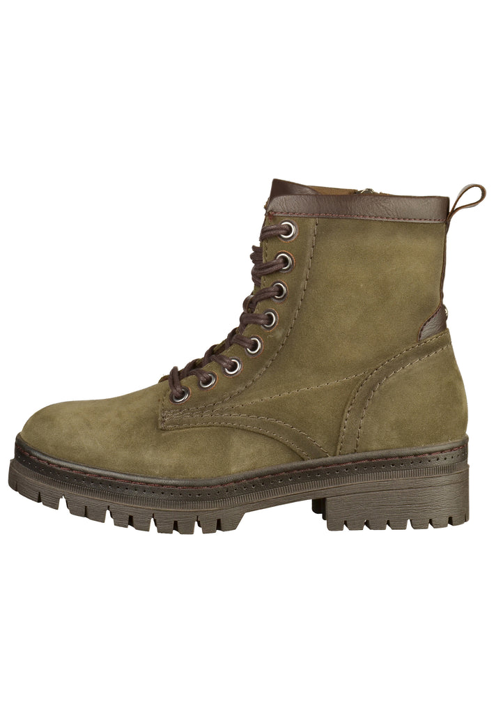 Tamaris Stiefelette Leder/Textil Oliv - surf4shoes