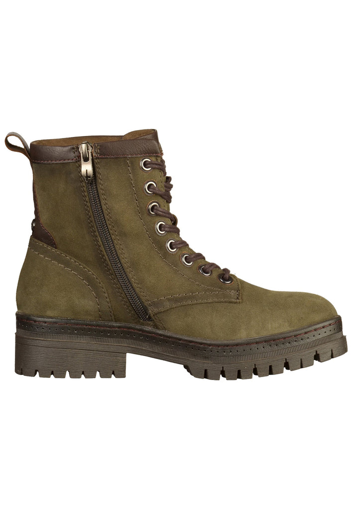 Tamaris Stiefelette Leder/Textil Oliv - surf4shoes