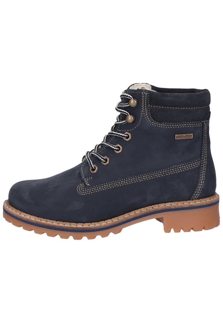 Tamaris Stiefelette Nubukleder Blau - surf4shoes