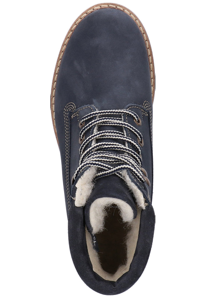 Tamaris Stiefelette Nubukleder Blau - surf4shoes