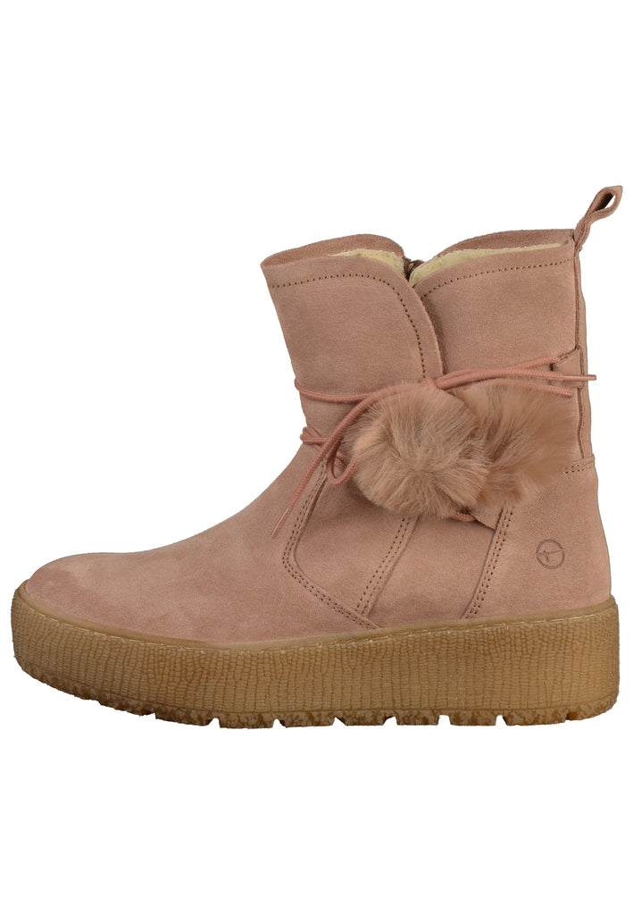 Tamaris Stiefelette Veloursleder Rosa - surf4shoes