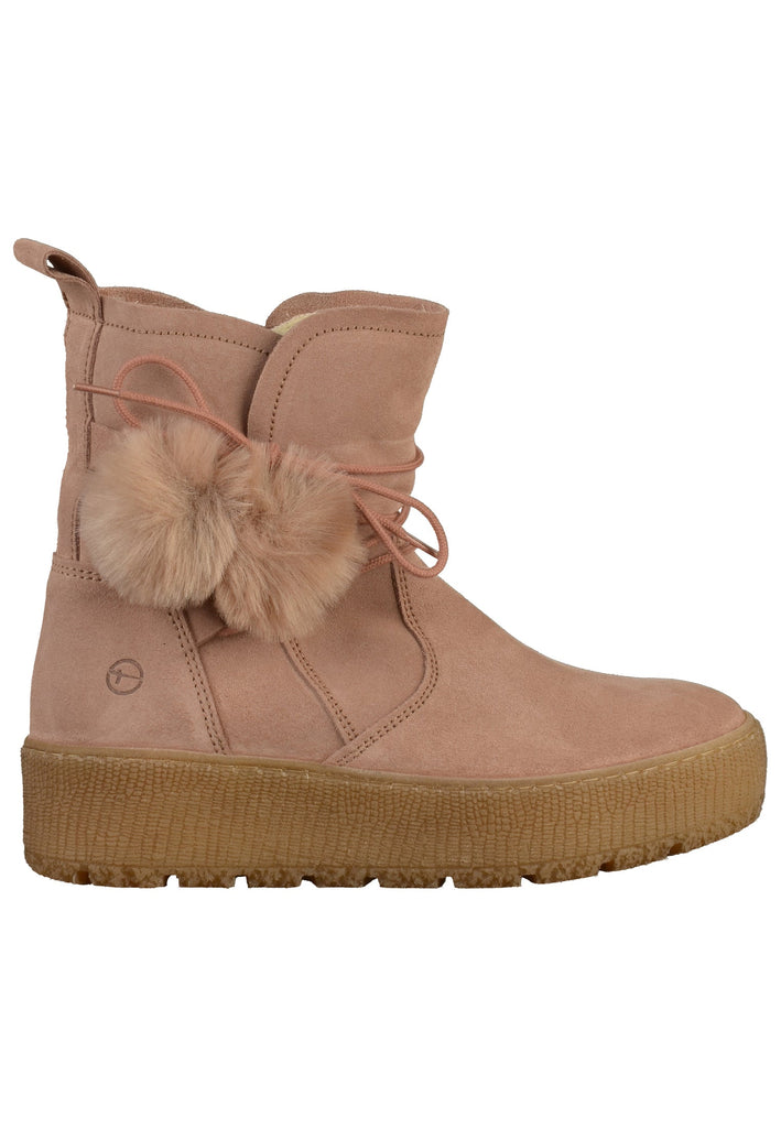 Tamaris Stiefelette Veloursleder Rosa - surf4shoes