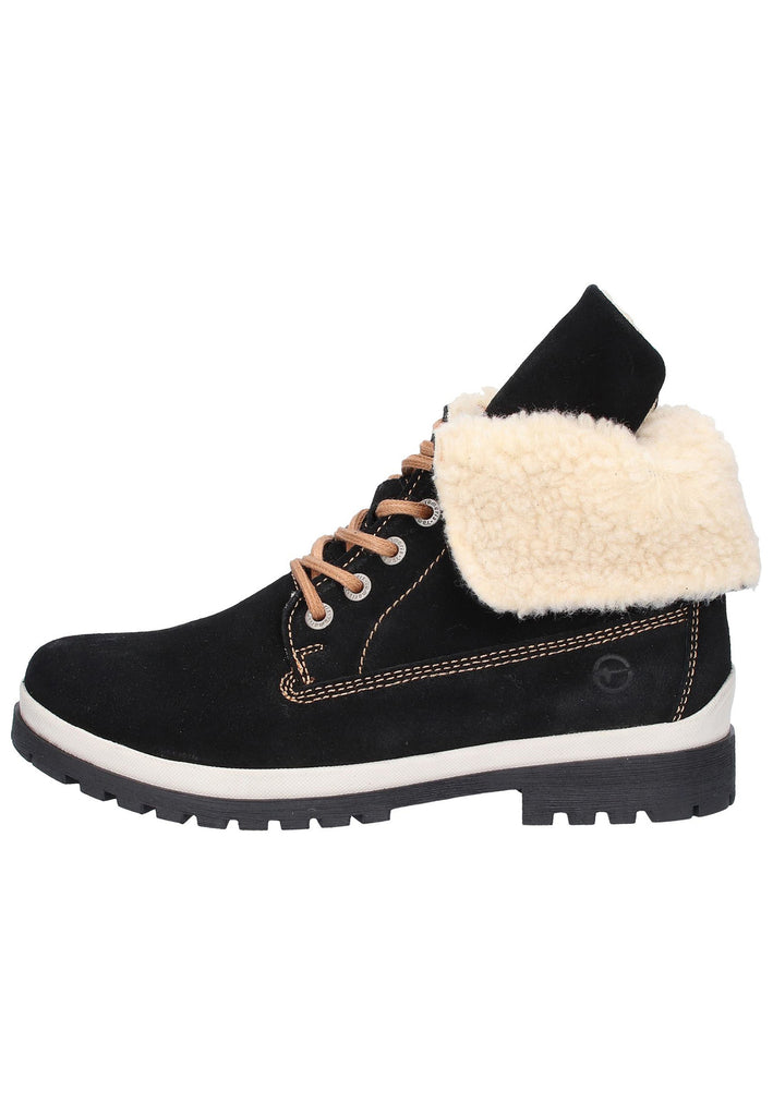 Tamaris Stiefelette Nubukleder Schwarz - surf4shoes