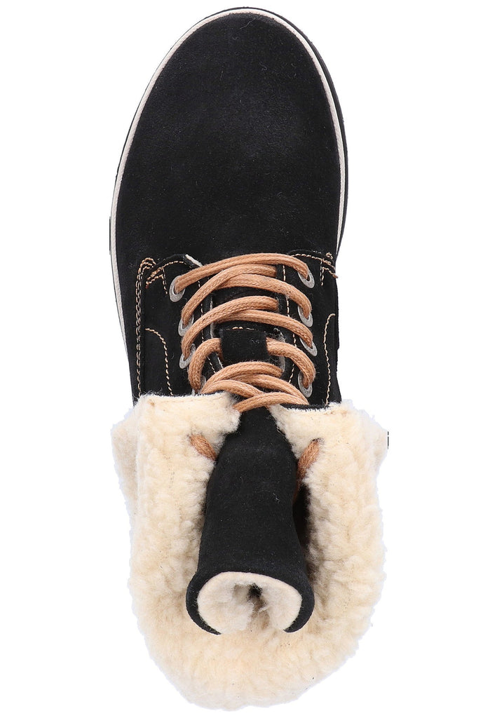 Tamaris Stiefelette Nubukleder Schwarz - surf4shoes