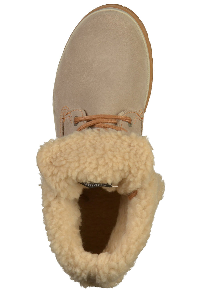 Tamaris Stiefelette Nubukleder Beige - surf4shoes