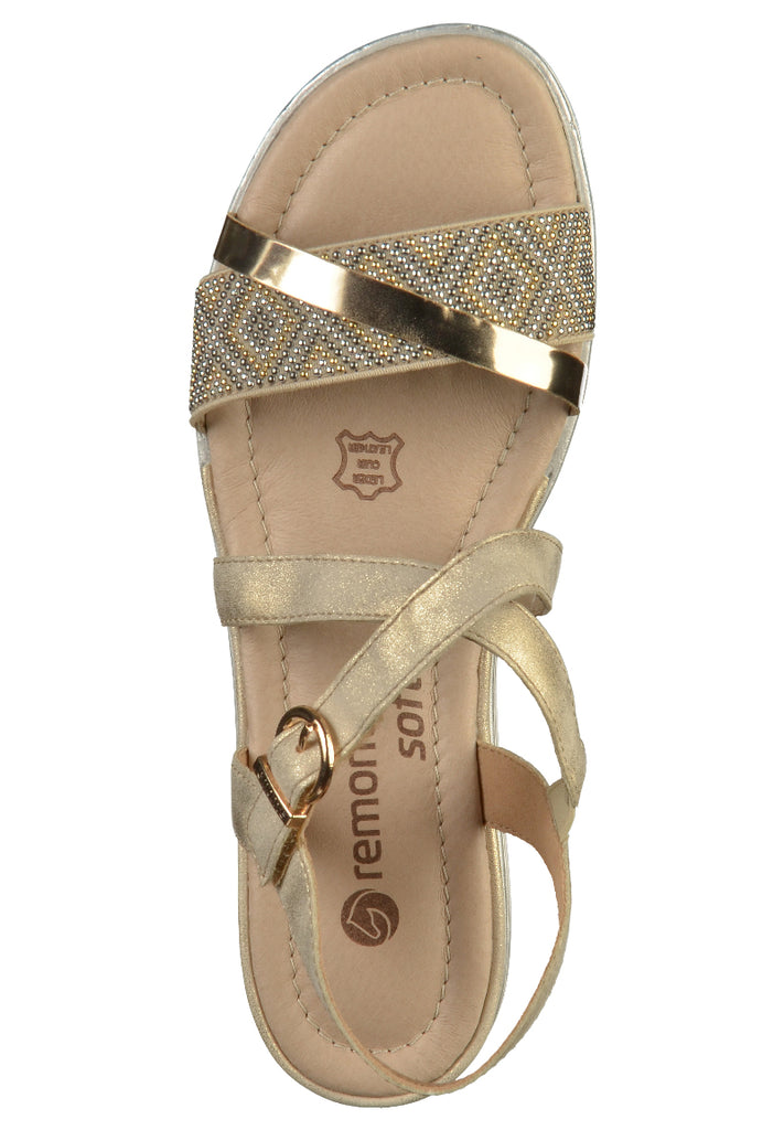 Remonte Sandalen Leder Gold - surf4shoes