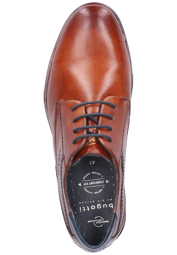 Bugatti Businessschuhe Glattleder Cognac - surf4shoes