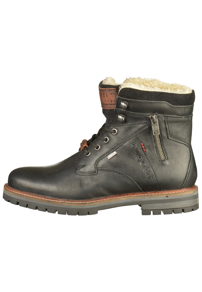 Bugatti Stiefelette Leder Schwarz Warmfutter - surf4shoes
