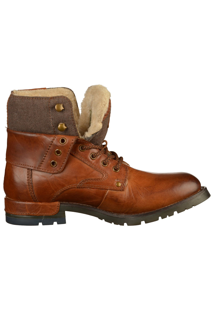 Bugatti Stiefelette Leder/Textil Cognac - surf4shoes