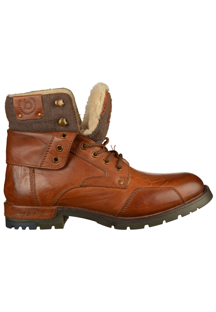 Bugatti Stiefelette Leder/Textil Cognac - surf4shoes