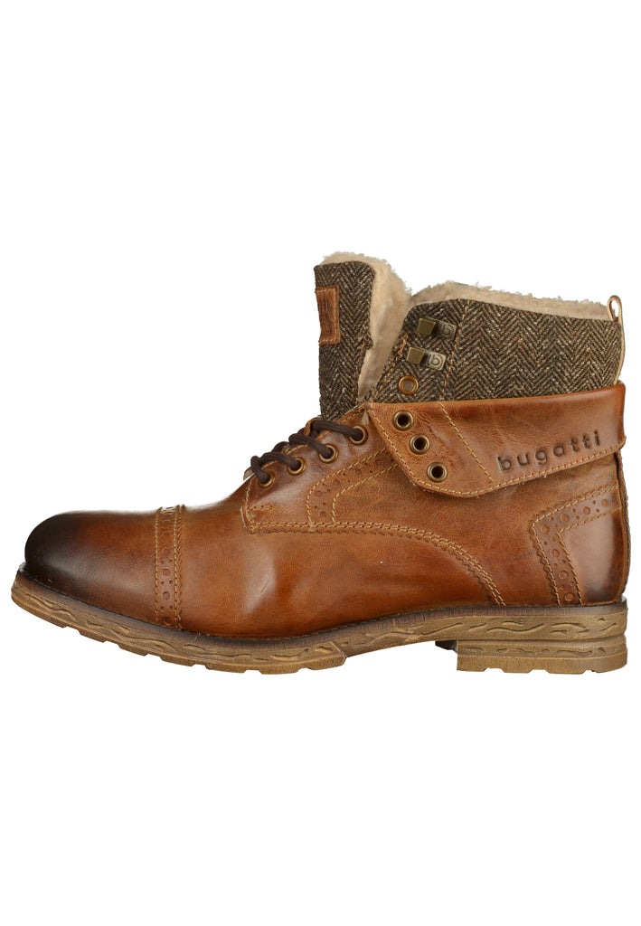 Bugatti Stiefelette Leder/Textil Cognac - surf4shoes