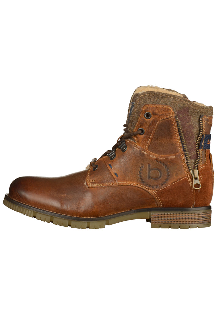 Bugatti Stiefelette Leder/Textil Cognac - surf4shoes