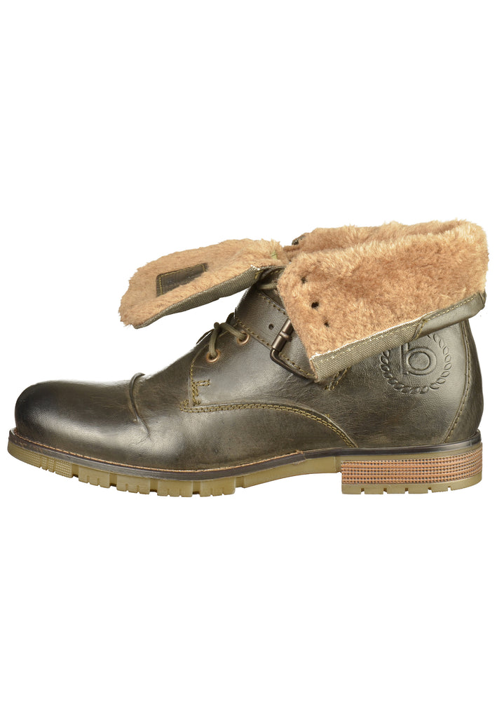Bugatti Stiefelette Leder/Textil Dunkelgrün - surf4shoes