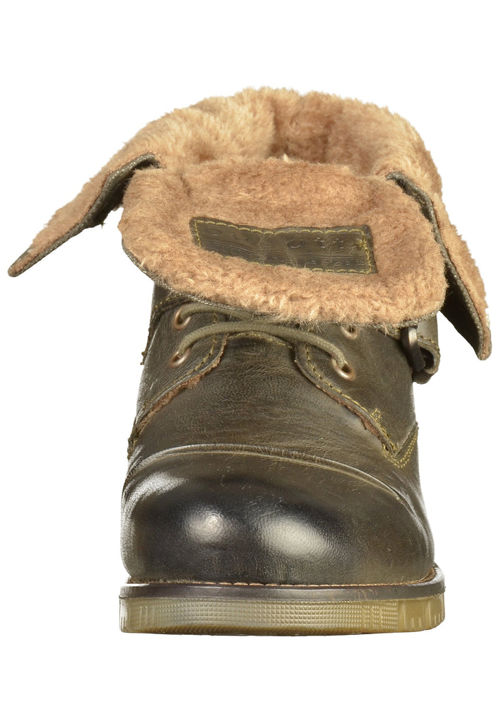 Bugatti Stiefelette Leder/Textil Dunkelgrün - surf4shoes