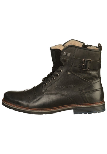 Bugatti Stiefelette Leder Schwarz - surf4shoes