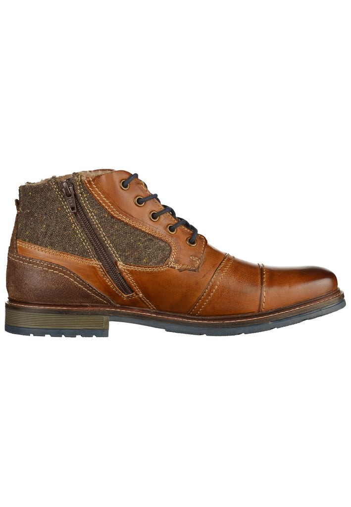 Bugatti Stiefelette Leder/Textil Cognac - surf4shoes