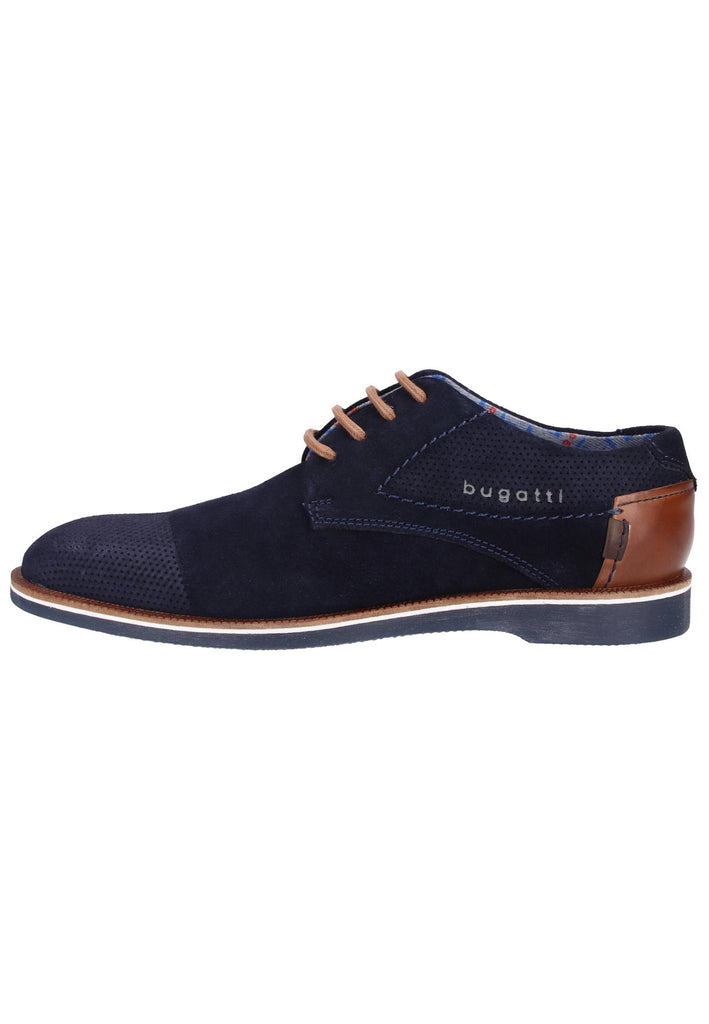 Bugatti Businessschuhe Veloursleder Dunkelblau - surf4shoes
