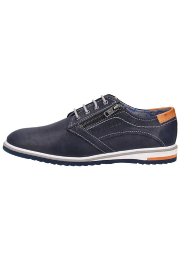 Bugatti Halbschuhe Nubukleder Dunkelblau - surf4shoes