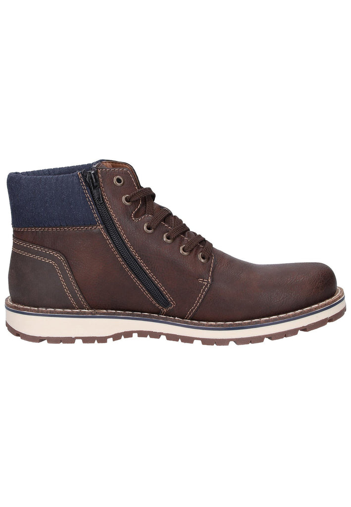 Rieker Stiefelette Lederimitat Dunkelbraun - surf4shoes
