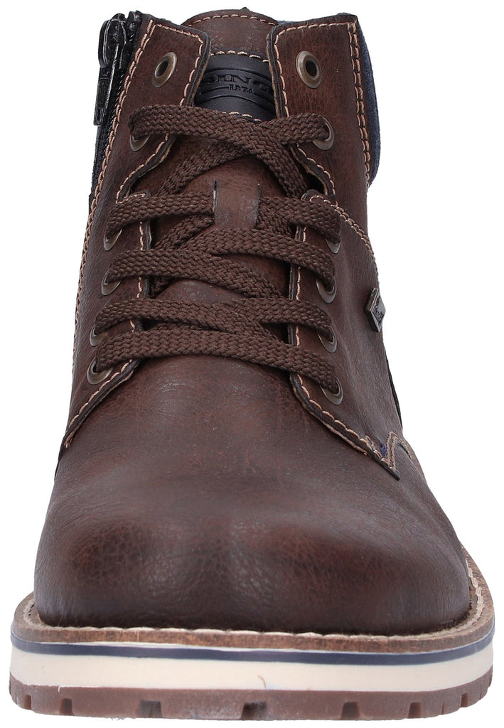Rieker Stiefelette Lederimitat Dunkelbraun - surf4shoes