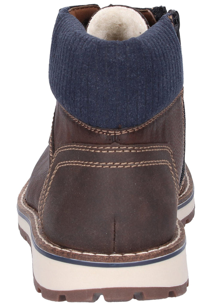Rieker Stiefelette Lederimitat Dunkelbraun - surf4shoes